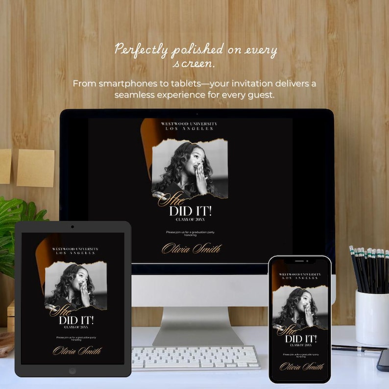 Graduation Invitation Class of 2026 | Editable Canva Graduation Party ...