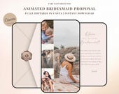 Bridesmaid & Maid of Honor Proposal Video Template, Editable Bridal Party Invite, Instant Digital Download