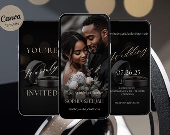 Wedding Video Invitation, Romantic Digital Invite, Elegant Animated Wedding Card for Luxury Destination Weddings