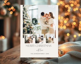 2026 Christmas Card Template, Editable New Year Card, Family Photo Christmas Greeting, Printable Photo Christmas Card, Canva