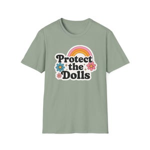 Protect the Dolls Unisex Softstyle T-Shirt | Vintage Floral Graphic Tee | Cute and Feminist Apparel | Gift for Her | Trendy Casual Wear