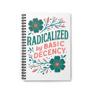 Cahier à spirale floral radicalisé | Parfait pour la tenue d'un journal, les cadeaux, l'école, la créativité et l'expression de soi