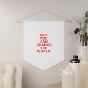 Empowering Girl Pennant Banner: Inspirational Kids Room Decor