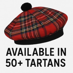 Cappello Tam o' Shanter in tartan scozzese: berretto unisex in misto cotone