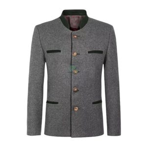 Grey Wool German Bavarian Oktoberfest Jacket - Custom Men&#39;s Tyrol Loden Oktoberfest Trachten
