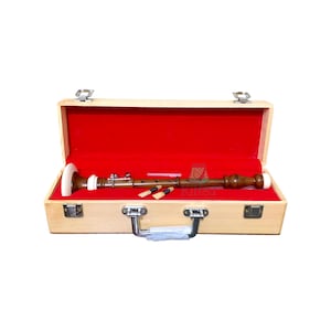 Rosewood Bombard Chanter With 2 Musical Reeds - Natural Finishing Bombard Chanter With Hard Case