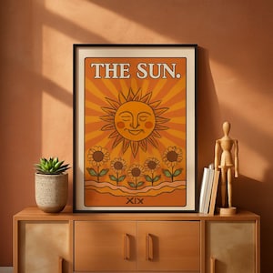 Póster de la carta del Tarot del Sol XIX