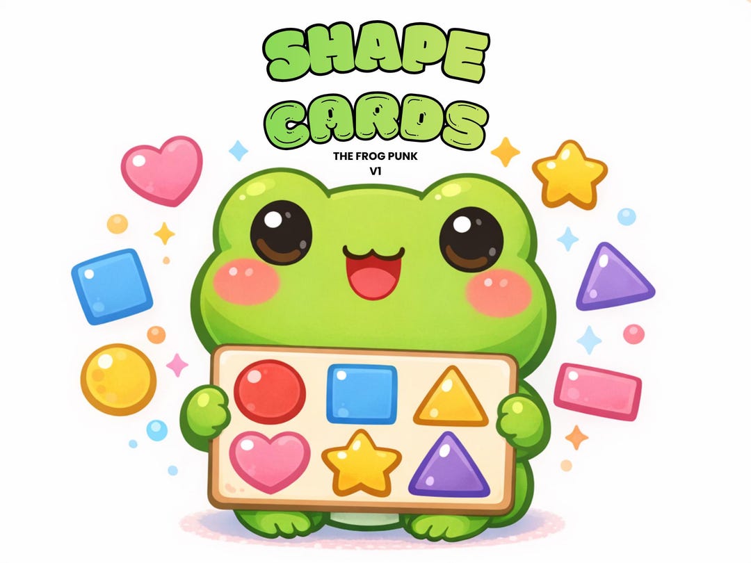 Frog Shape Flashcards | Preschool Geometry Learning (printable Cards ...