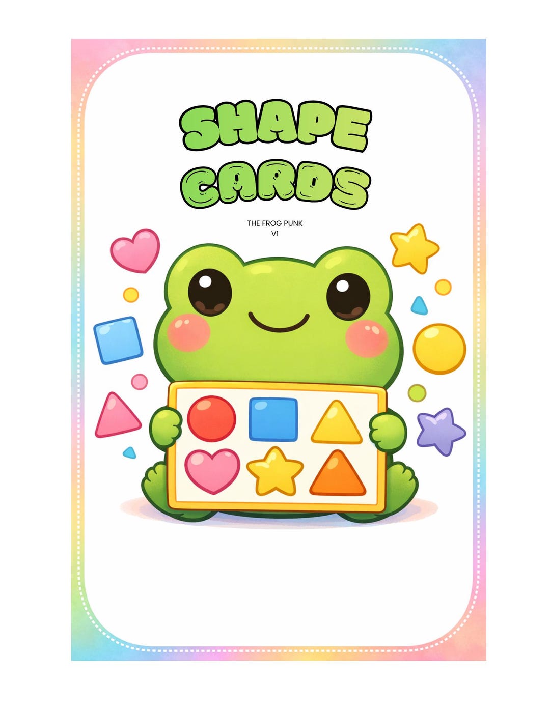 Frog Shape Flashcards | Preschool Geometry Learning (printable Cards ...