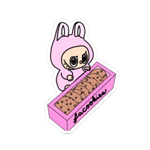 Labubu lacookies Kiss-Cut Stickers, Fun Cartoon Sticker Sheet, Cute Vinyl Decals, Kawaii Planner Accessories, Scrapbooking Embellishments,