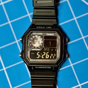 Custom “ECLIPSE” Modified Watch Based on Casio ae1200, New in Box, Digital Watch