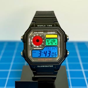 Custom Casio &quot;Spectrum&quot; Custom Casio Royale AE1200 LCD Digital World Time Mod
