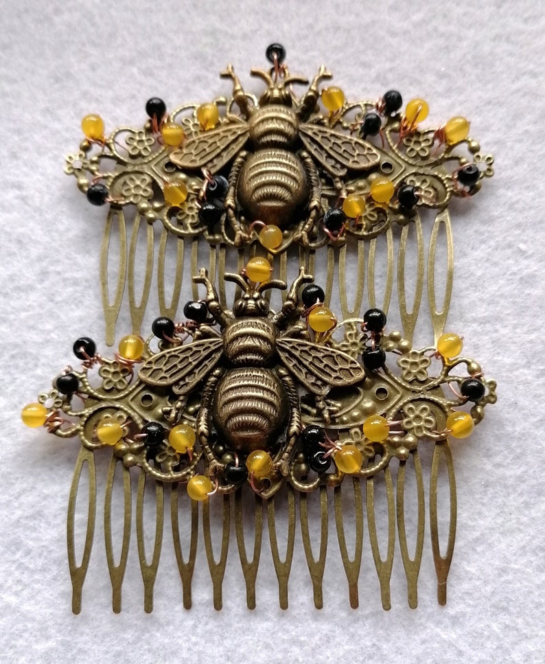 steampunk accessories decorative combs Steampunk bumble Bee hair combs octopus hair slides hair accessories