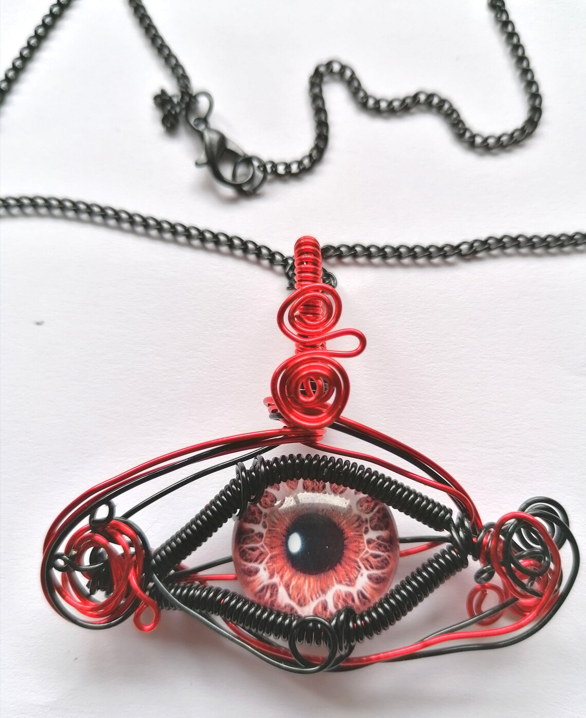 Red eye pendanthuman eye pendant eye pendant Etsy