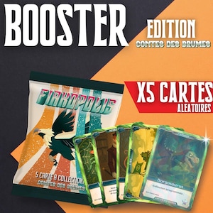 BOOSTER de 5 Cartes à collectionner FIAKOPOLIS, de la série "Contes des brumes". 1ère édition .