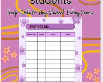 Teacher Testing Log Sheet | Track Student Scores & Notes for any Subject