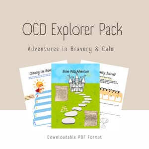 OCD-werkbladen voor kinderen, OCD-therapie voor kinderen, OCD-werkboek, Empathie-werkbladen, Speltherapie-hulpmiddelen, Speltherapie-aantekeningen, Afdrukbare therapie