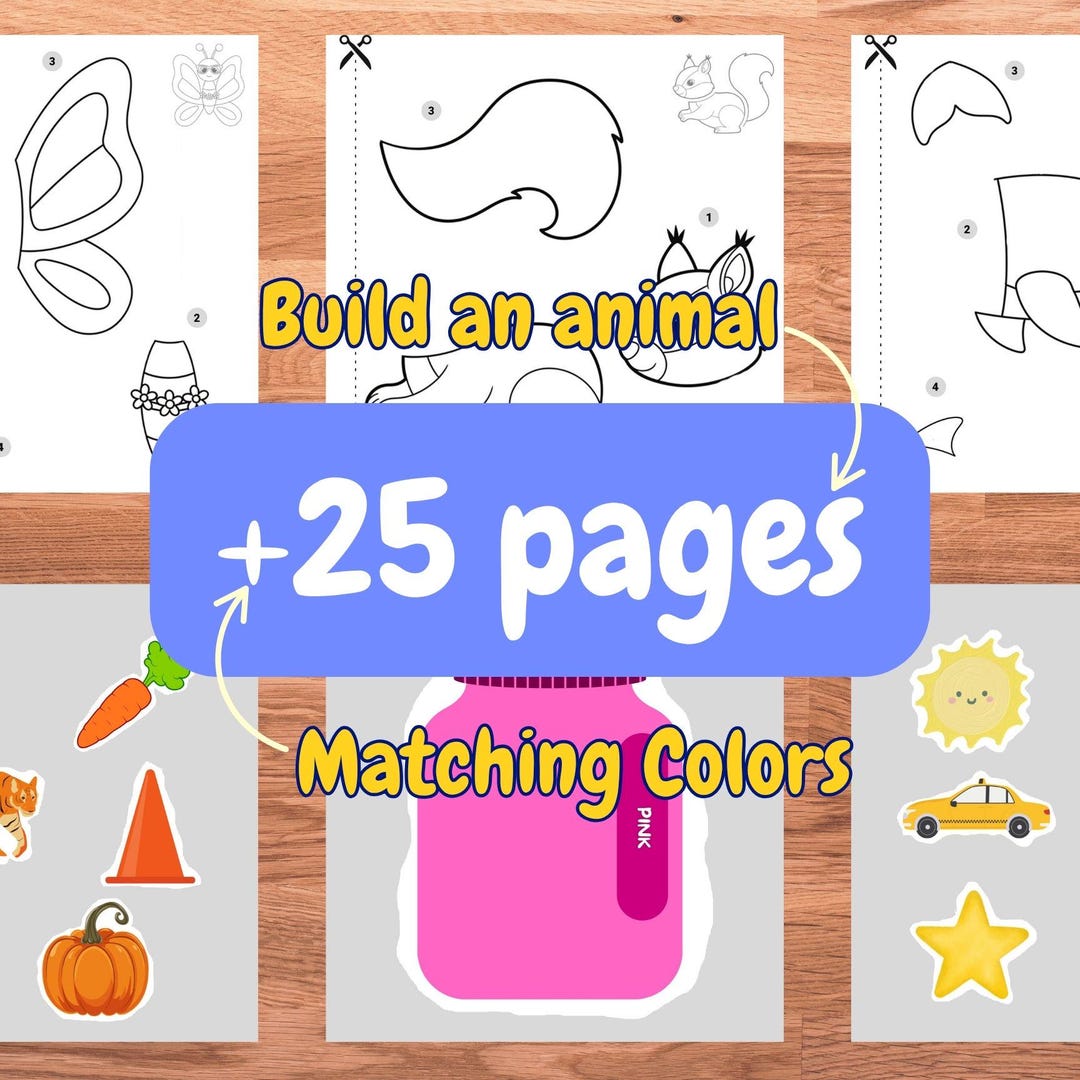 Cut and Paste 3D Color Matching and Build an Animal Printable ...