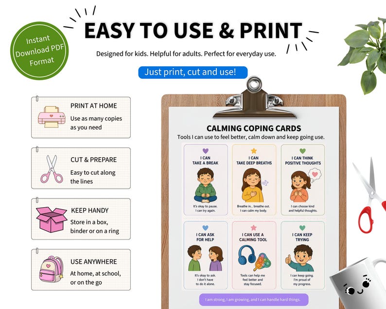 Emotional Regulation Printables for Kids | ABA Toolkit PDF - Etsy