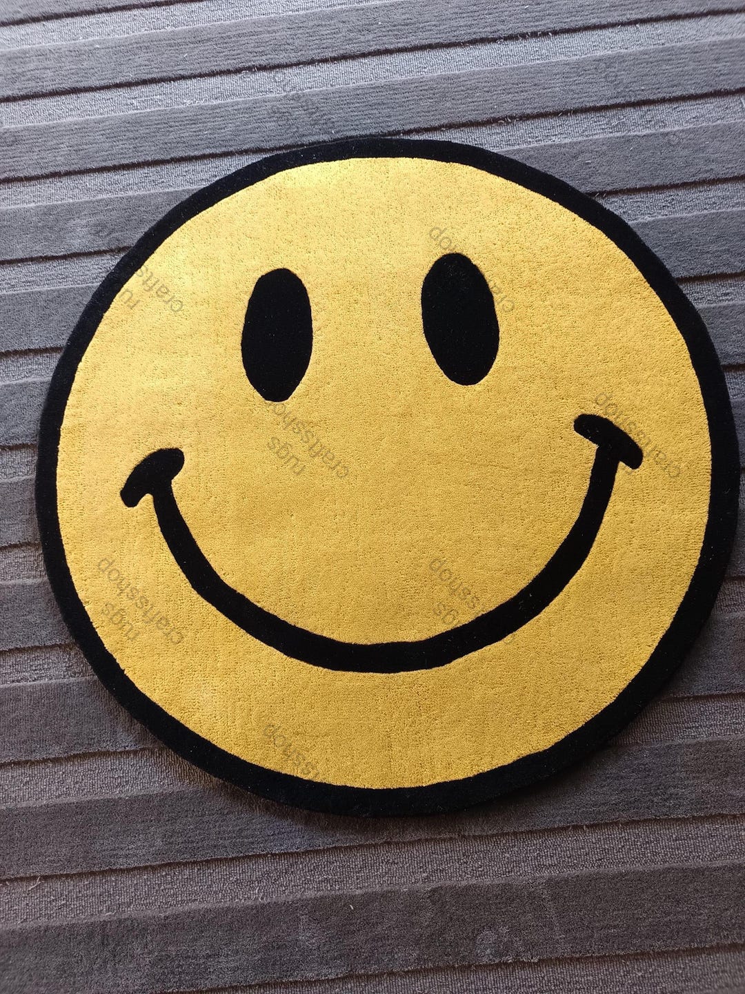 Smiley Rug Temu 8x8 Ft Smiley Face Rug Cute Yellow Happy Face Tufted Carpet Aesthetic ...