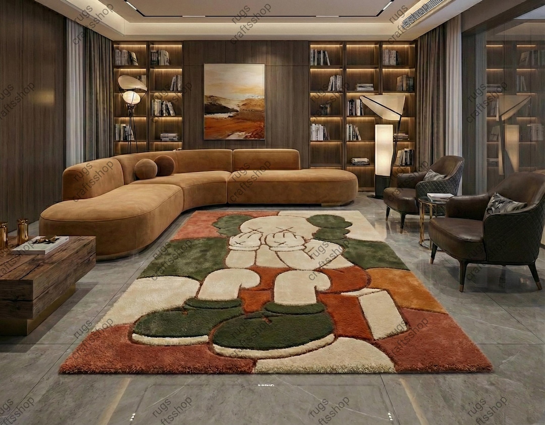 5x8ft Hand Tufted Pop Art Rug | Cartoon Character Area Rug | Luxury ...