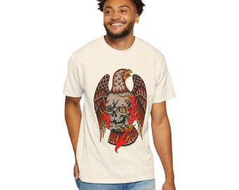 Skull Eagle Tattoo Tshirt, Eagle Tattoo T-Shirt, Tattoo Inspired Apparel Brand, Comfort Colors, Tattoo Shirt, Old School Tattoo Clothing