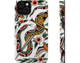 Snake Tattoo Iphone Case, Snake Phone Case, Tattoo Art Phone Case, Tattoo Inspired Phone Case, Traditional Tattoo Phone Case, IPhone Case