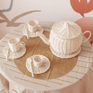 PREORDER Kids Rattan Tea Set