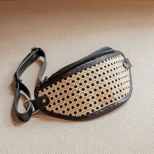 Raja Leather and Cane Sling Bag