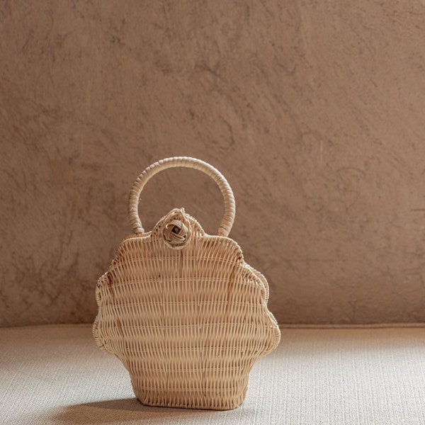 Kids Rattan Shell Purse