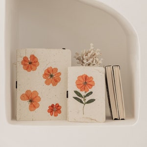 Handcrafted Journal with Pressed Flowers 5x8