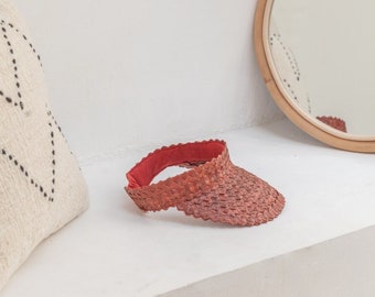 Rattan Sun Visor in Clay | UV Sun Protection, Sustainable and Handmade, Adjustable Visor