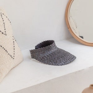 Rattan Sun Visor in Black | UV Sun Protection, Sustainable and Handmade, Adjustable Visor