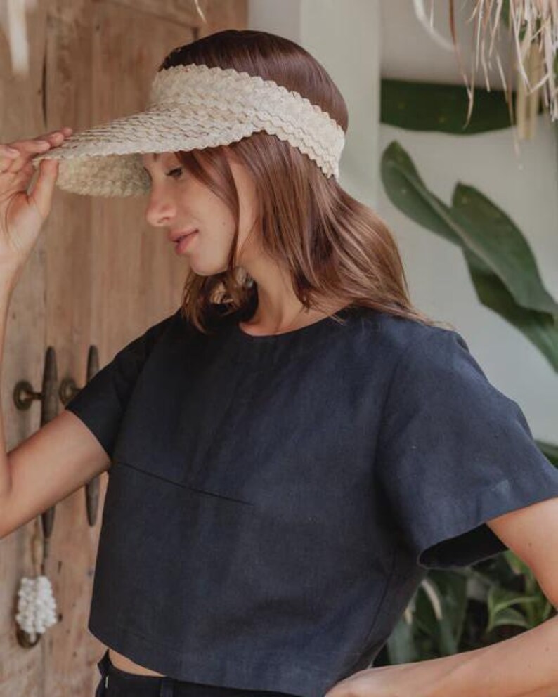 Chapéu com viseira: estilo rattan âmbar (ajustável, feito à mão, proteção UV) imagem 8