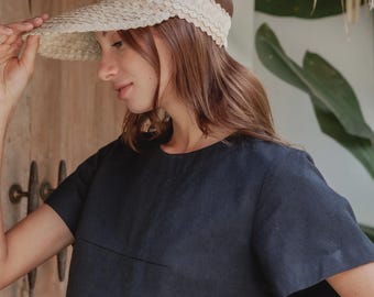 Visera de ratán rubia, ajustable (protección UV)
