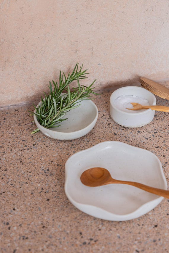 Ceramic Ring Dish: Wabi Style Floral Catch All - Handmade Artisan