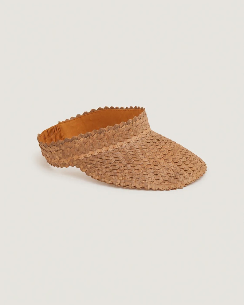 Chapéu com viseira: estilo rattan âmbar (ajustável, feito à mão, proteção UV) imagem 3