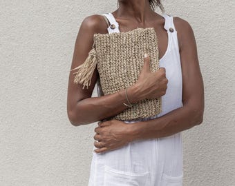 Bucket Hat Natural, Handwoven Seagrass, Boho Minimal Summer Accessory, One Size Packable, Travel-Ready