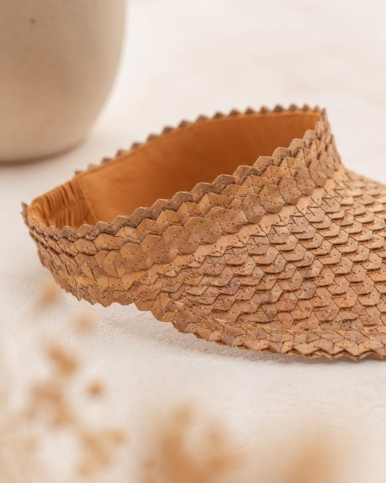 Sombrero con visera: estilo ratán ámbar (ajustable, hecho a mano, con protección UV) imagen 13