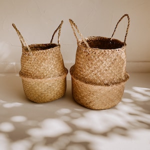 Tropika Home Baskets in Natural | Empty Gift Basket, Toy Storage, Laundry Basket, Blanket Basket, Plant Pot Holder Basket, Towel Storage