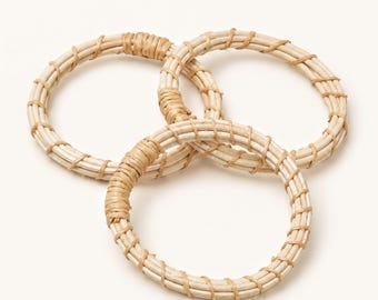 Rattan Bangle: Simple Geometric Design (Handmade in Bali)