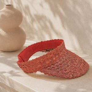 Chapéu com viseira: estilo rattan âmbar (ajustável, feito à mão, proteção UV) imagem 11