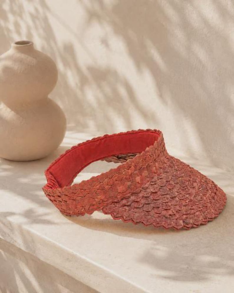 Chapéu com viseira: estilo rattan âmbar (ajustável, feito à mão, proteção UV) imagem 11