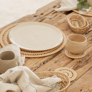 Woven Rattan Coaster Set