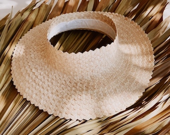Sombrero para el sol Papale de hoja de palma rubia (tallas pequeñas y medianas, hecho a mano en Bali)