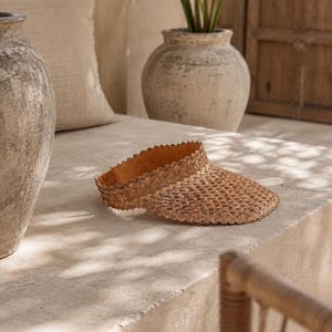 Sombrero con visera: estilo ratán ámbar (ajustable, hecho a mano, con protección UV) imagen 10