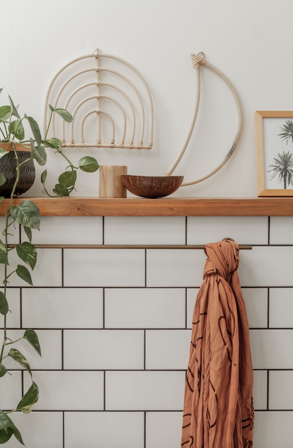 Décor Mural en Rotin Arc-En-Ciel