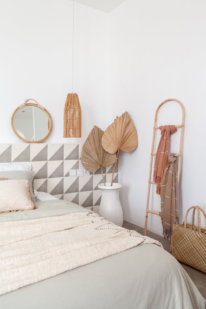 Arch Rattan Blanket Ladder 4 Rails Leaning Ladder for Home Etsy