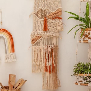 Makramee Regenbogen Wandbehang - Baumwolle, Boho Kinderzimmer Dekor
