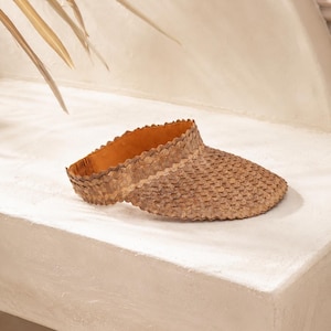 Sombrero con visera: estilo ratán ámbar (ajustable, hecho a mano, con protección UV) imagen 11